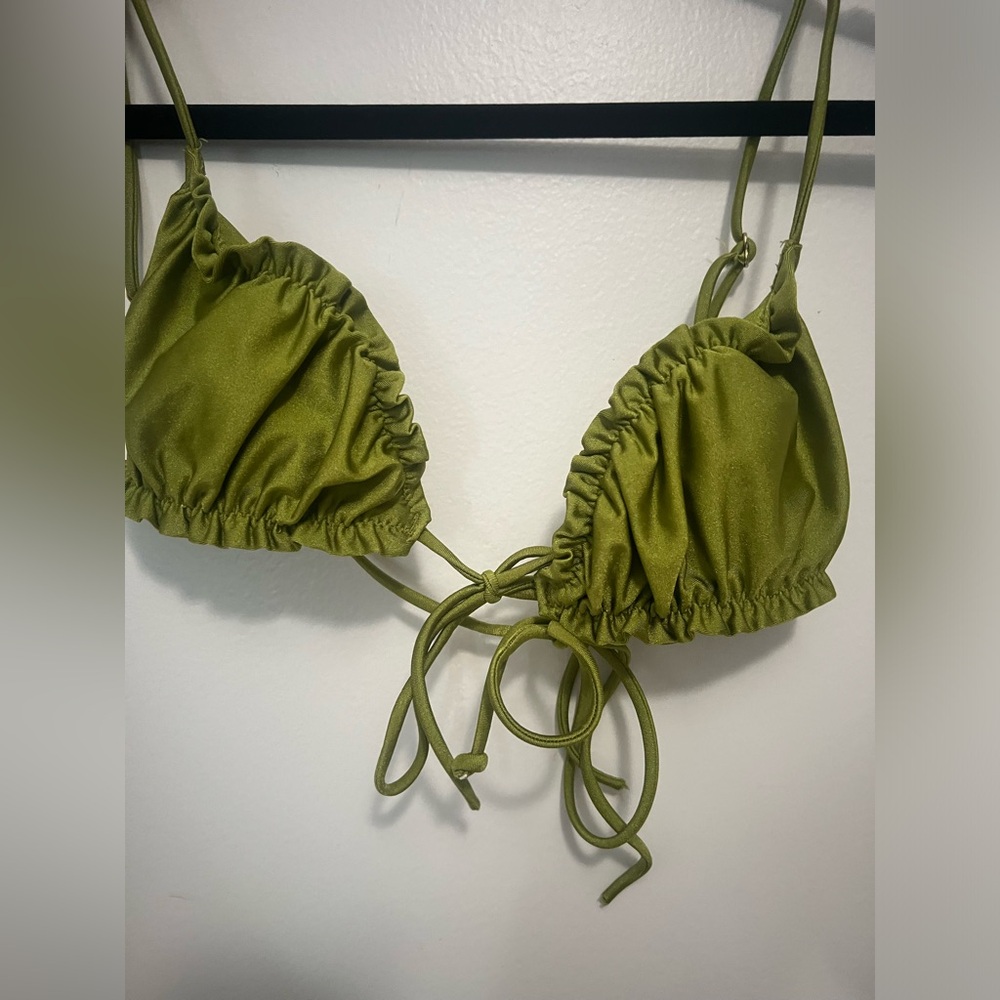 White Fox Green Bikini Top